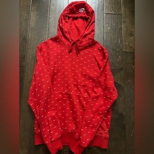 Nike Red Swoosh Print Hoodie